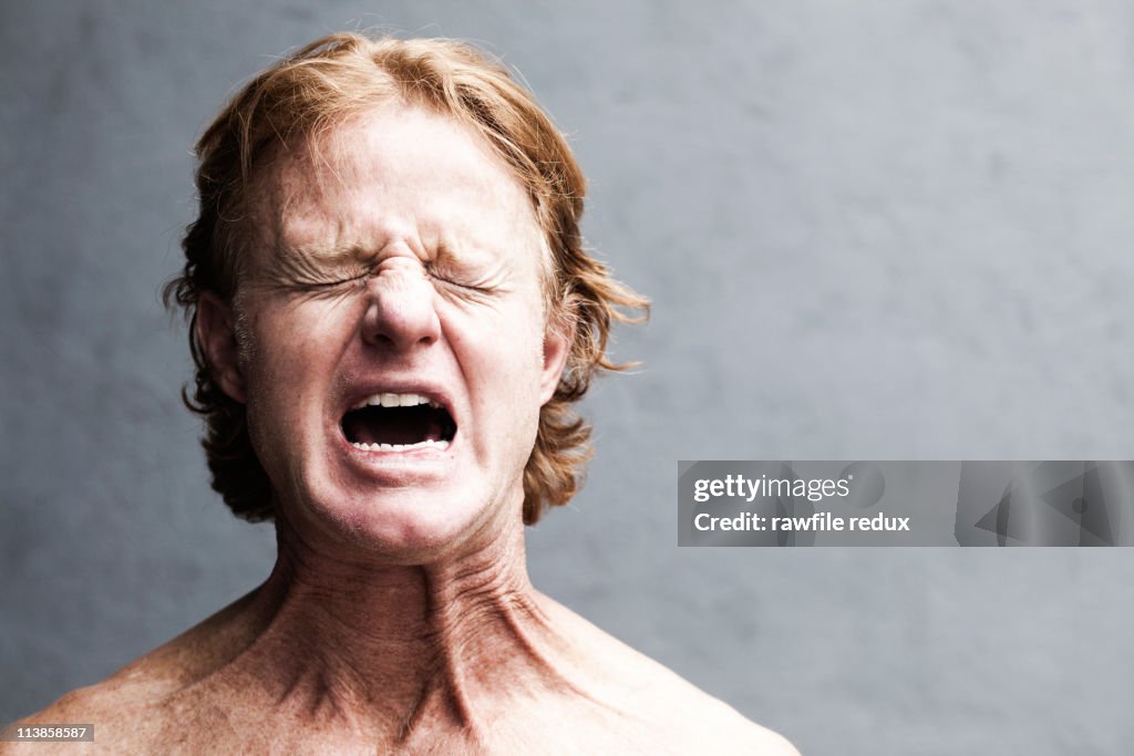 Redhead screaming