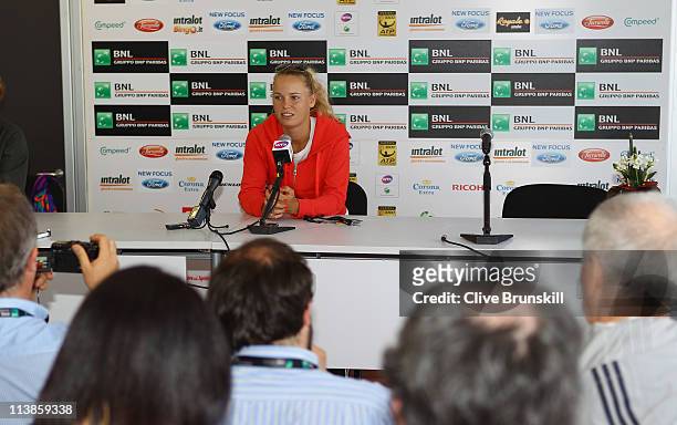 Of during first round match against of during day one of the Internazoinali BNL D'Italia at the Foro Italico Tennis Centre on May 9, 2011 in Rome,...
