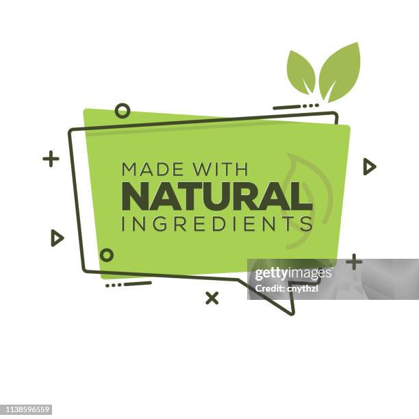ilustrações de stock, clip art, desenhos animados e ícones de natural ingredients badge - ecossistema