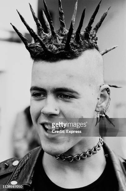 Punk in London, UK, 8th December 1983.