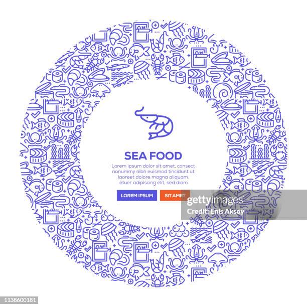 sea food banner - caviar stock illustrations