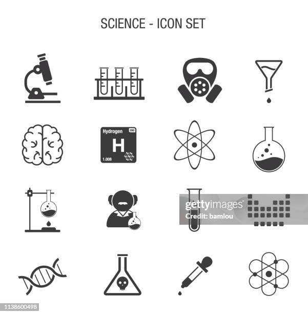 stockillustraties, clipart, cartoons en iconen met wetenschap icon set - pipet