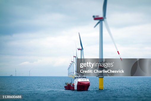 Big Offshore wind-farm with transfer vessel Big Offshore wind-farm with transfer vessel