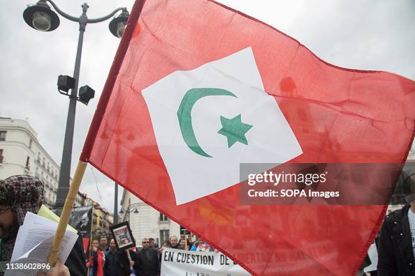 Real Rif Flag Flag of the Rif seen flying during the march. The riffian marched ...