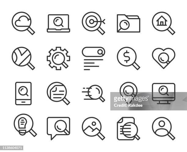 searching concept - line icons - searching stock illustrations