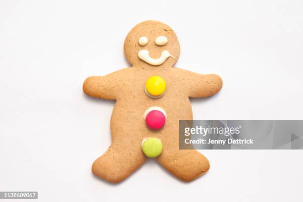 home-made gingerbread man - gingerbread man stock pictures, royalty-free photos & images
