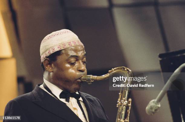 American jazz saxophone player Archie Shepp performs live on stage at the Montreux Jazz Festival, Montreux, Switzerland, 18 July 1975.