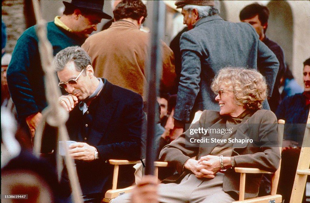 Pacino & Keaton on 'The Godfather Part III' Set