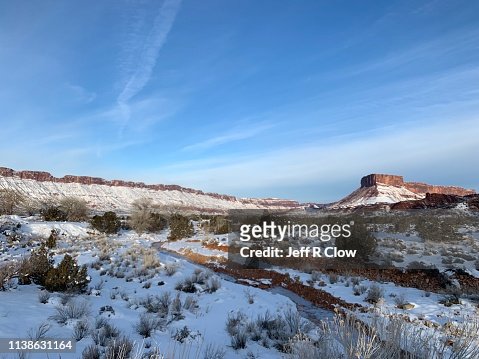 Deep Snow In Castle Valley Utah Usa High-Res Stock Photo - Getty Images
