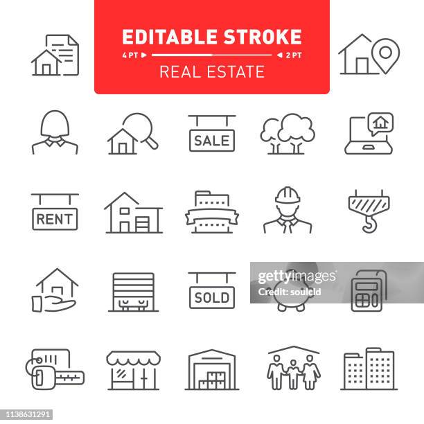 real estate icons - estate agent sign stock illustrations