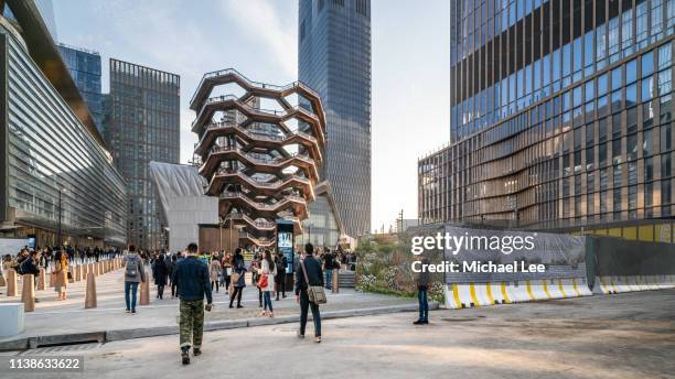 hudson yards opening day - new york - hudson yards stock pictures, royalty-free photos & images