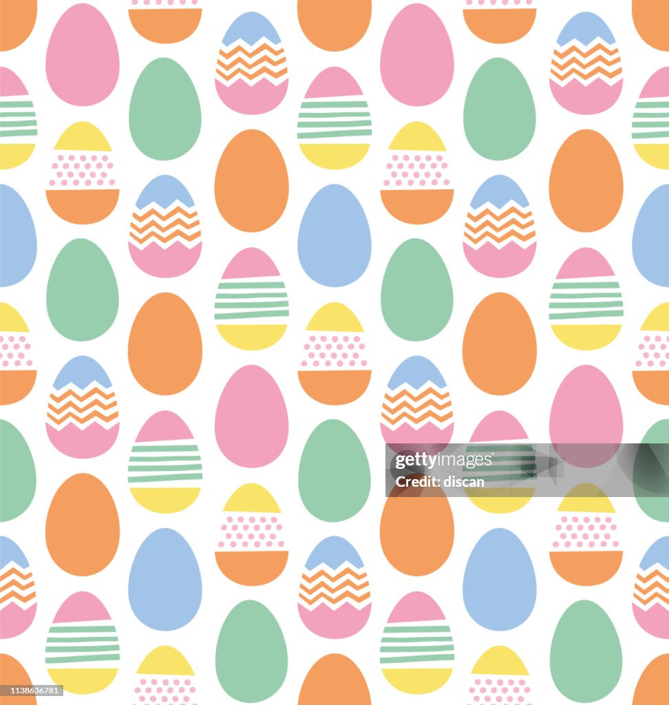 Happy Easter eggs seamless pattern