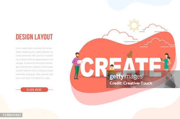 design layout - female web developer stock illustrations