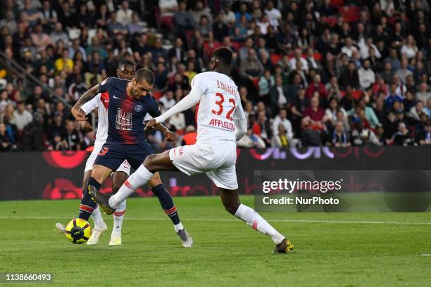 Dani Alves during the french Ligue 1 match between Paris Saint-Germain and AS Monaco at Parc des Princes stadium on 2019, April 21 in Paris, France.