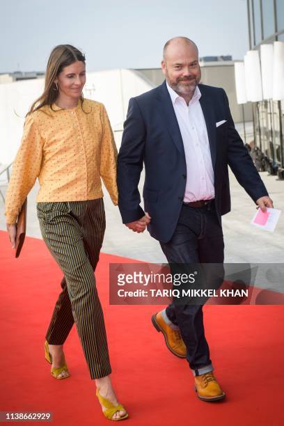 This picture taken on May 27, 2018 shows Bestseller-owner Anders Holch Povlsen and his wife Anne Holch Povlsen as they arrive at the celebration of...