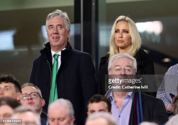 John Delaney Executive Vice President of the Football Association of Ireland and his partner Emma English during the 2020 UEFA European Championships...
