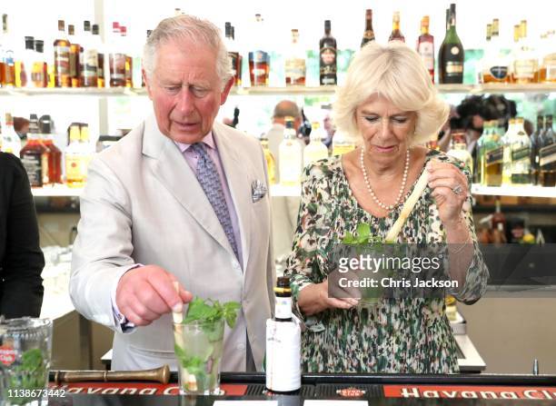 Prince Charles, Prince of Wales and Camilla, Duchess of Cornwall prepare a mojito as they visit a paladar called Habanera, a privately owned...