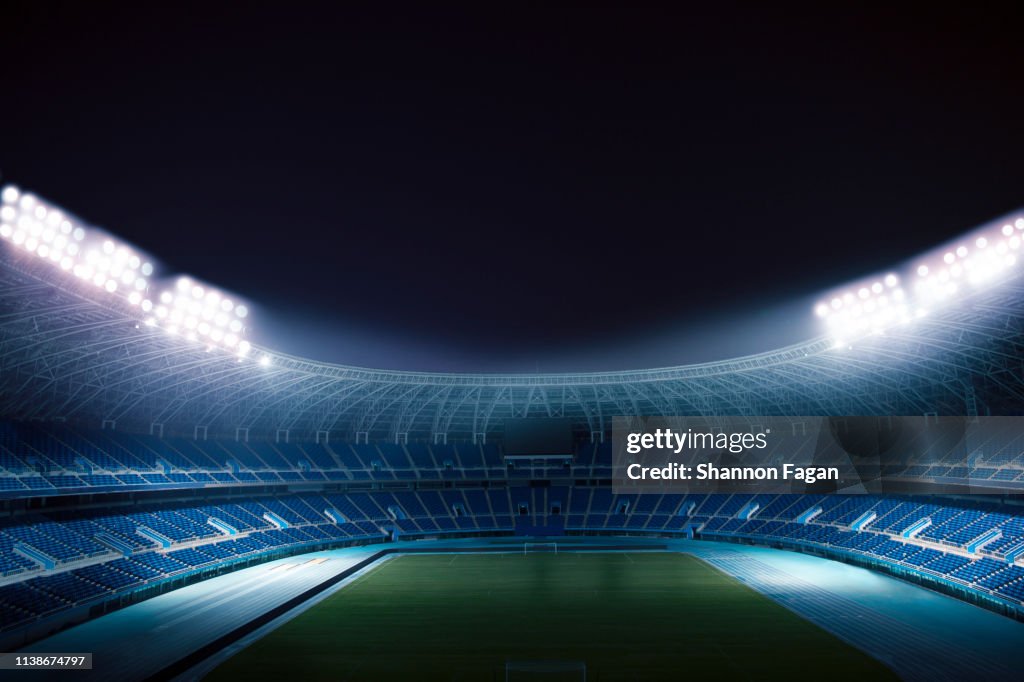 View of empty stadium at night