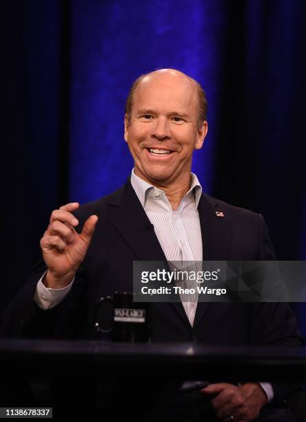Presidential candidate John Delaney attends a taping of "WSJ At Large with Gerry Baker" at Fox Business Network Studios on March 27, 2019 in New York...