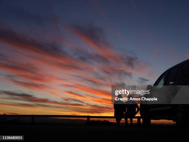 vivid sunset seen from mount victoria - amos chapple stock pictures, royalty-free photos & images