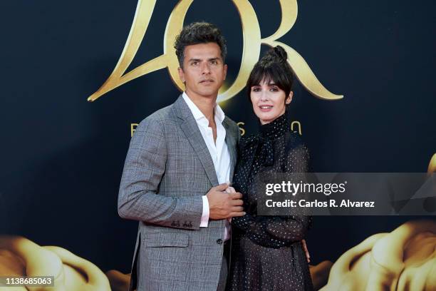 Actress Paz Vega and husband Orson Salazar present L'OR Barista coffee espresso system at San Fernando Museum on March 27, 2019 in Madrid, Spain.