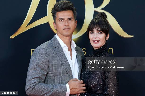 Actress Paz Vega and husband Orson Salazar present L'OR Barista coffee espresso system at San Fernando Museum on March 27, 2019 in Madrid, Spain.