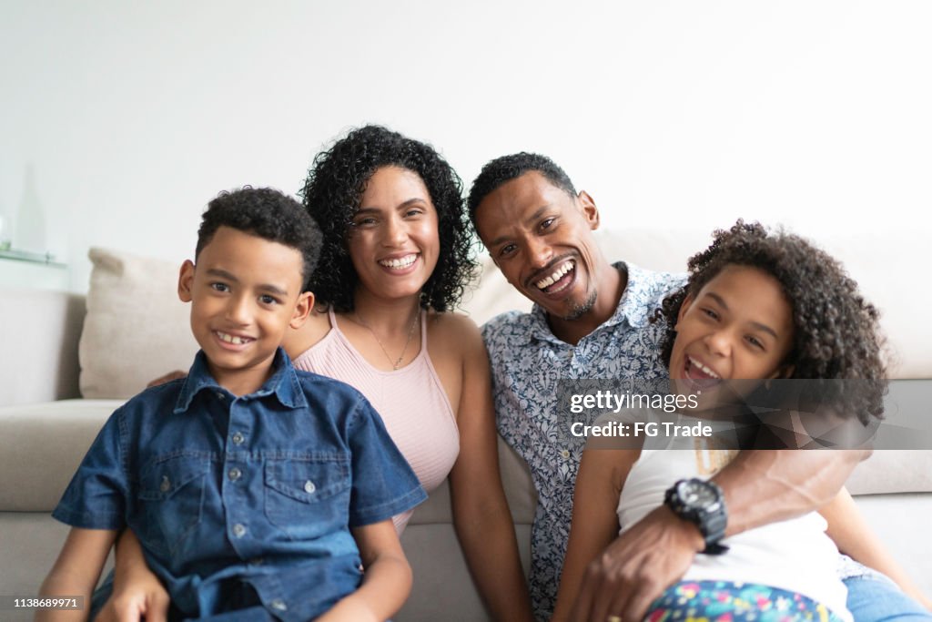 Afro Latin Family Portrait at Home