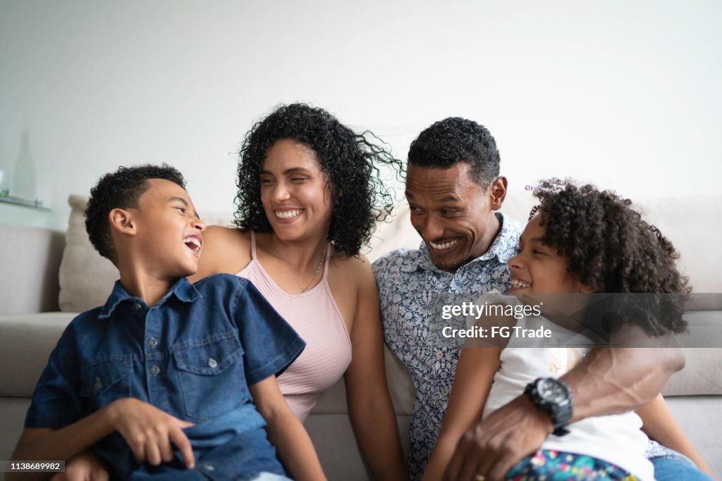 Afro Latin Family Portrait at Home