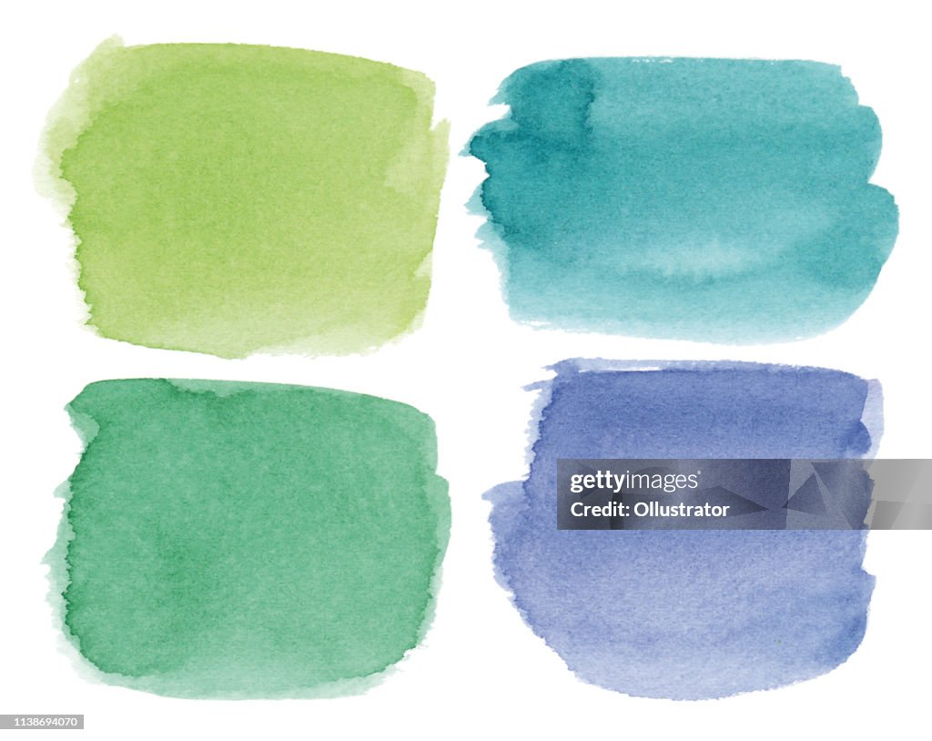 Square multicolored watercolor spots