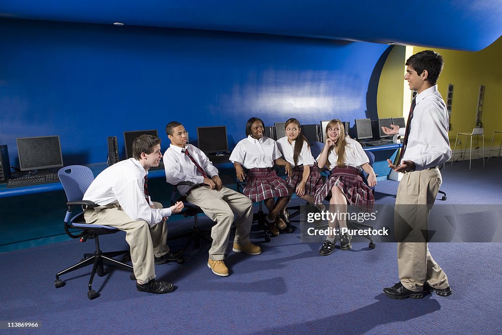Group of high school students in a classroom