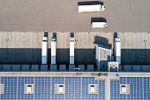 Semi Trucks at Warehouse, Aerial View