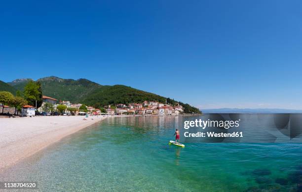 croatia, istria, adria, kvarner gulf, moscenicka draga, beach - croatia coast imagens e fotografias de stock