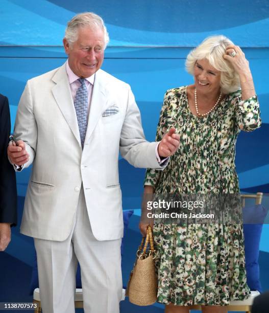 Prince Charles, Prince of Wales and Camilla, Duchess of Cornwall attend the opening of the new terminal as they arrive at Owen Roberts International...