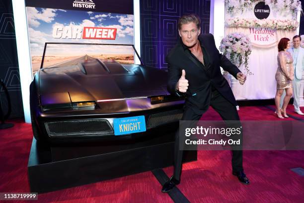 David Hasselhoff attends the 2019 A+E Networks Upfront at Jazz at Lincoln Center on March 27, 2019 in New York City.