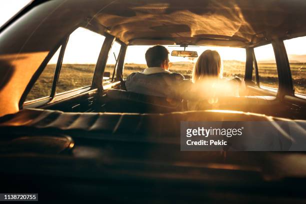 romantic getaway - old car interior stock pictures, royalty-free photos & images