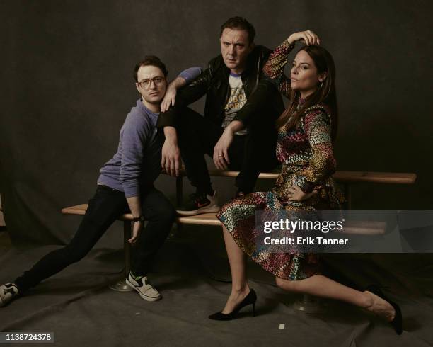 Actors Griffin Newman, Peter Serafinowicz and Yara Martinez, from 'The Tick' are photographed for Vulture on October 5, 2018 in New York City.