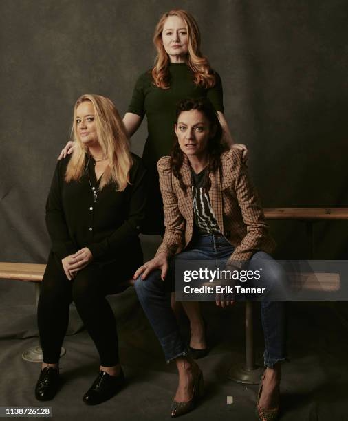 Actresses Lucy Davis, Miranda Otto and Michelle Gomez, from 'The Chilling Adventures of Sabrina' are photographed for Vulture on October 5, 2018 in...