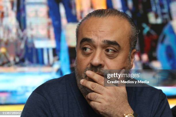 Chico Castillo during a press conference of the Spanish flamenco band Gipsy Kings at Fiesta Americana Reforma Hotel on March 27, 2019 in Mexico City,...