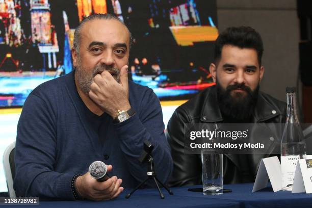 Chico Castillo and Kakou Reyes during a press conference of the Spanish flamenco band Gipsy Kings at Fiesta Americana Reforma Hotel on March 27, 2019...