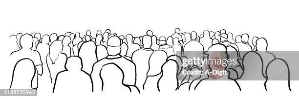 among the crowd - back stock illustrations
