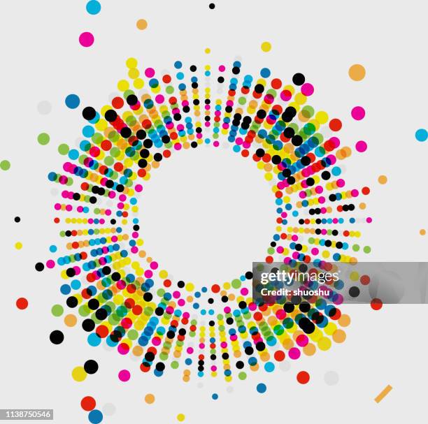 radial style spots ornate fashion pattern background - colorful polka dot background stock illustrations