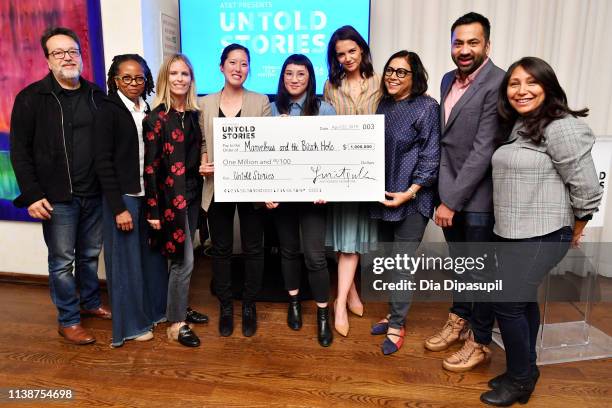 Len Amato, LisaGay Hamilton, Fiona Carter, Carolyn Mao, Kate Tsang, Katie Holmes, Mira Nair, Kal Penn, and Haifaa Al Mansour attend the Tribeca and...