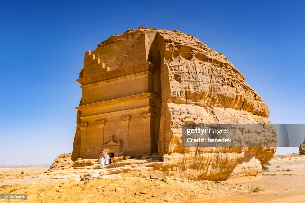 Qasr Al-Farid rock tomb in Mada'in Saleh Saudi Arabia