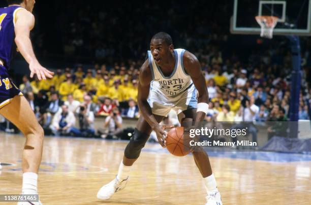Playoffs: North Carolina Michael Jordan in action vs James Madison at Greensboro Coliseum. Greensboro, NC 3/19/1983 CREDIT: Manny Millan