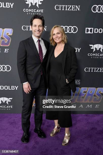 Paul Rudd and Julie Yaeger attend the world premiere of Walt Disney Studios Motion Pictures "Avengers: Endgame" at the Los Angeles Convention Center...