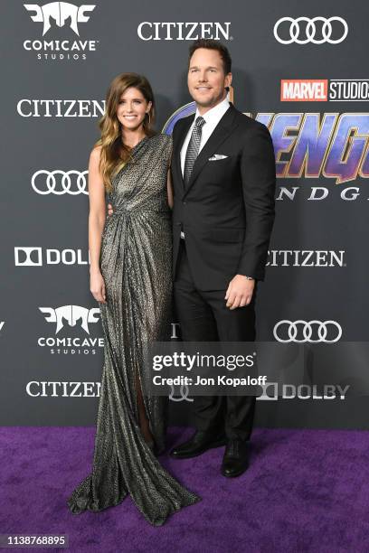 Katherine Schwarzenegger and Chris Pratt attend the world premiere of Walt Disney Studios Motion Pictures "Avengers: Endgame" at the Los Angeles...