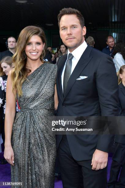 Katherine Schwarzenegger and Chris Pratt attend the world premiere of Walt Disney Studios Motion Pictures "Avengers: Endgame" at the Los Angeles...