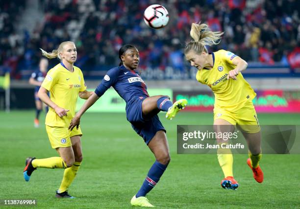 Kadidiatou Diani of PSG during the UEFA Women's Champions League Quarter Final Second Leg match between Paris Saint-Germain Women and Chelsea Women...