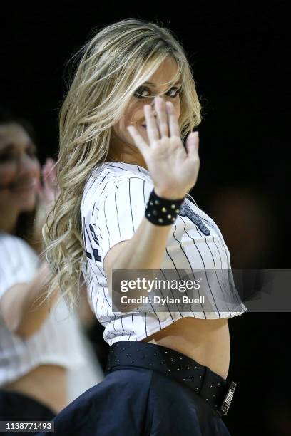 The Chicago Luvabulls perform during the game between the Portland Trail Blazers and Chicago Bulls at the United Center on March 27, 2019 in Chicago,...