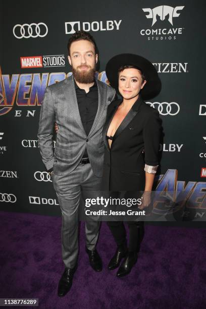 Ross Marquand and Briana Venskus attend the Los Angeles World Premiere of Marvel Studios' "Avengers: Endgame" at the Los Angeles Convention Center on...